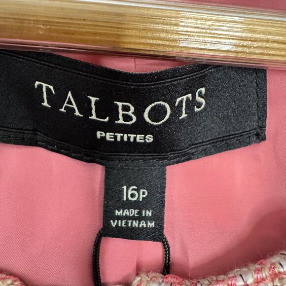 Talbots Jackie Fit Blazer Womens 16P Pink Moto Tweed Full Zip Twee‎ Old Money - Picture 3 of 11